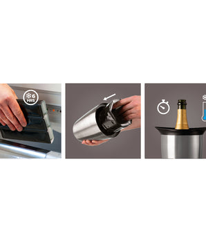 Vacuvin Enfriador Activo para Champagne Elegante Acero Inoxidable