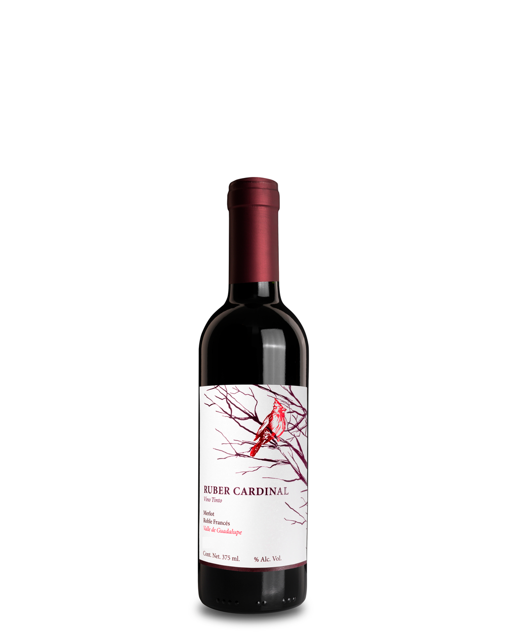 Vino Tinto Ruber Cardinal Merlot Roble Francés 375 ml