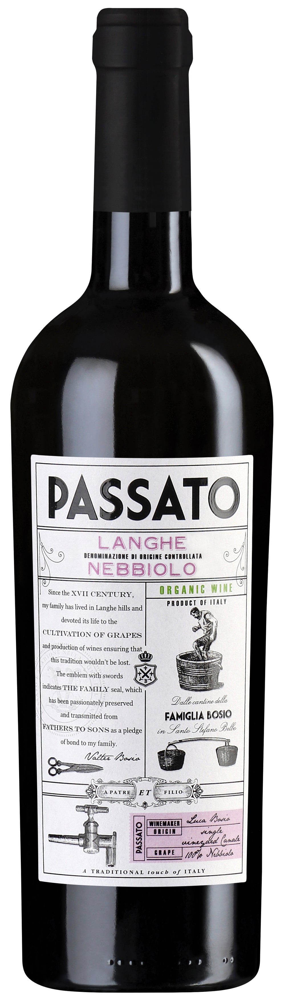 Vino Tinto Passato Nebbiolo Langhe DOC (Organic Wine)