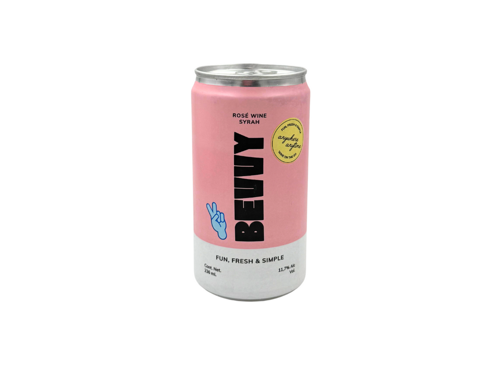 Vino Rosado Bevvy Syrah en Lata 236 ml