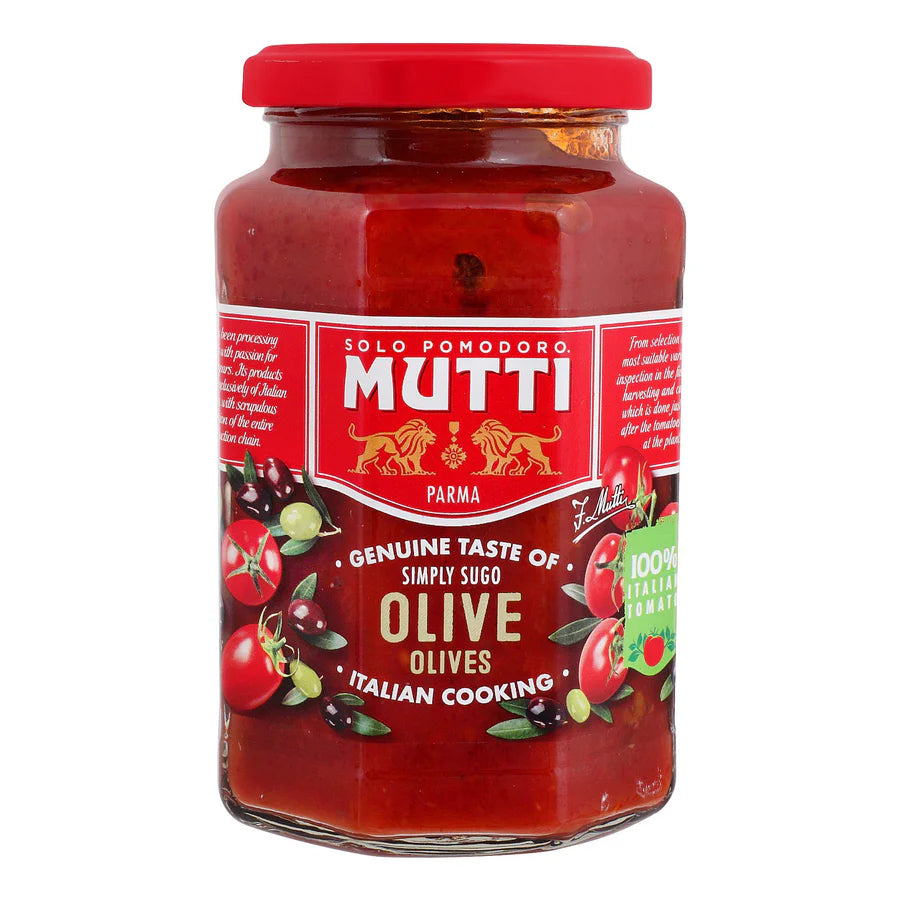 Salsa Mutti de Tomate con Aceituna de 400 g